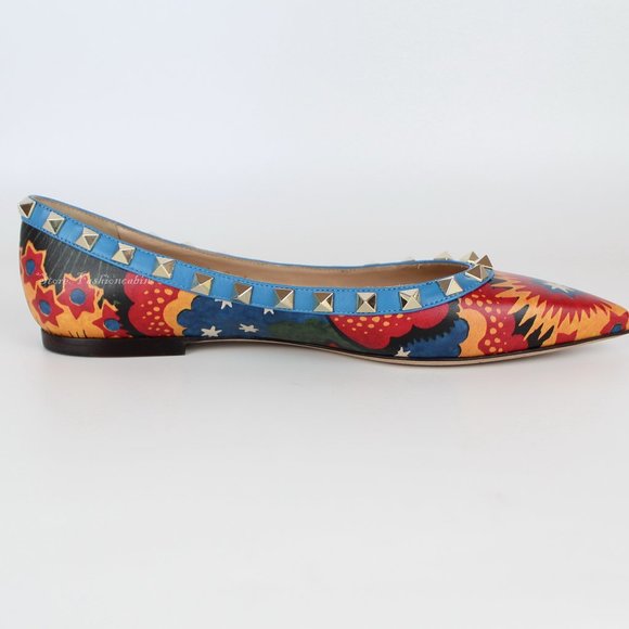 NEW Valentino Garavani Wonderland Rockstud Leather Flats - Work to Weekend - Picture 3 of 15